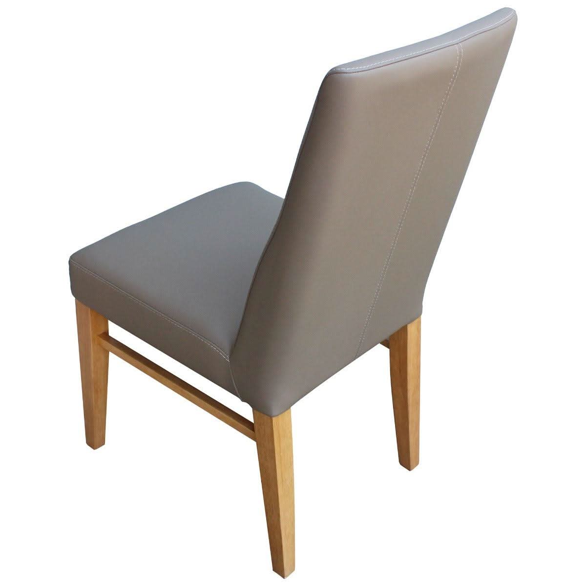 Teri Top Grain Leather Dining Chair in Dark Mocha with Wheat legs styled