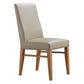 Teri Top Grain Leather Dining Chair in Light Mocha with Blackwood legs detail