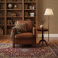 TEXAS CHAIR IN 'OLD SADDLE' TOP GRAIN CARAMEL LEATHER AND BRASS STUD TRIM - MyChocolateWood