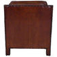 TEXAS CHAIR IN 'OLD SADDLE' TOP GRAIN CARAMEL LEATHER AND BRASS STUD TRIM - MyChocolateWood