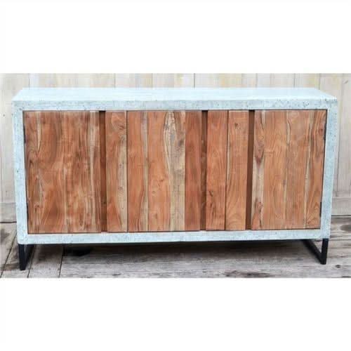 THE CONCRETE VINTAGE TIMBER SIDEBOARD / BUFFET - 3-DOOR - 158CM LAC&MATT FINISH FLOOR STOCK CLEARANCE - MyChocolateWood