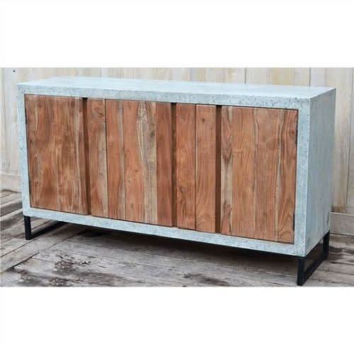 THE CONCRETE VINTAGE TIMBER SIDEBOARD / BUFFET - 3-DOOR - 158CM LAC&MATT FINISH FLOOR STOCK CLEARANCE - MyChocolateWood