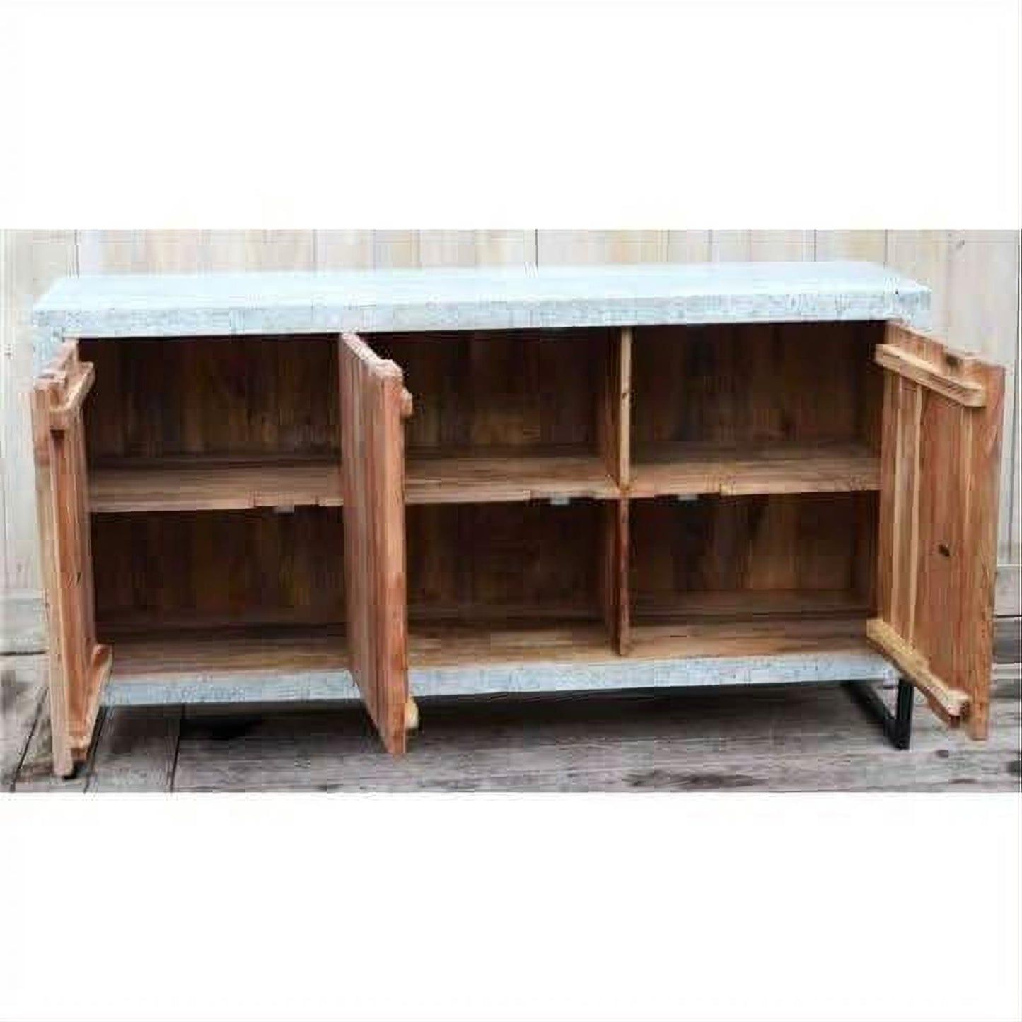 THE CONCRETE VINTAGE TIMBER SIDEBOARD / BUFFET - 3-DOOR - 158CM LAC&MATT FINISH FLOOR STOCK CLEARANCE