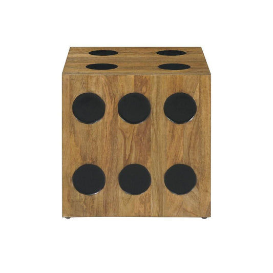 THE DICEMAN MINDI WOOD SIDE TABLE IN RUSTIC/BLACK