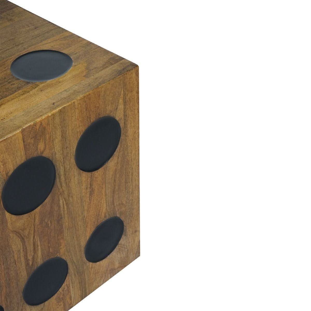 THE DICEMAN MINDI WOOD SIDE TABLE IN RUSTIC/BLACK