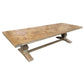 Kensit Hamptons Recycled Elm Parquetry Dining Table, 320cm in Natural - Chocolate Wood