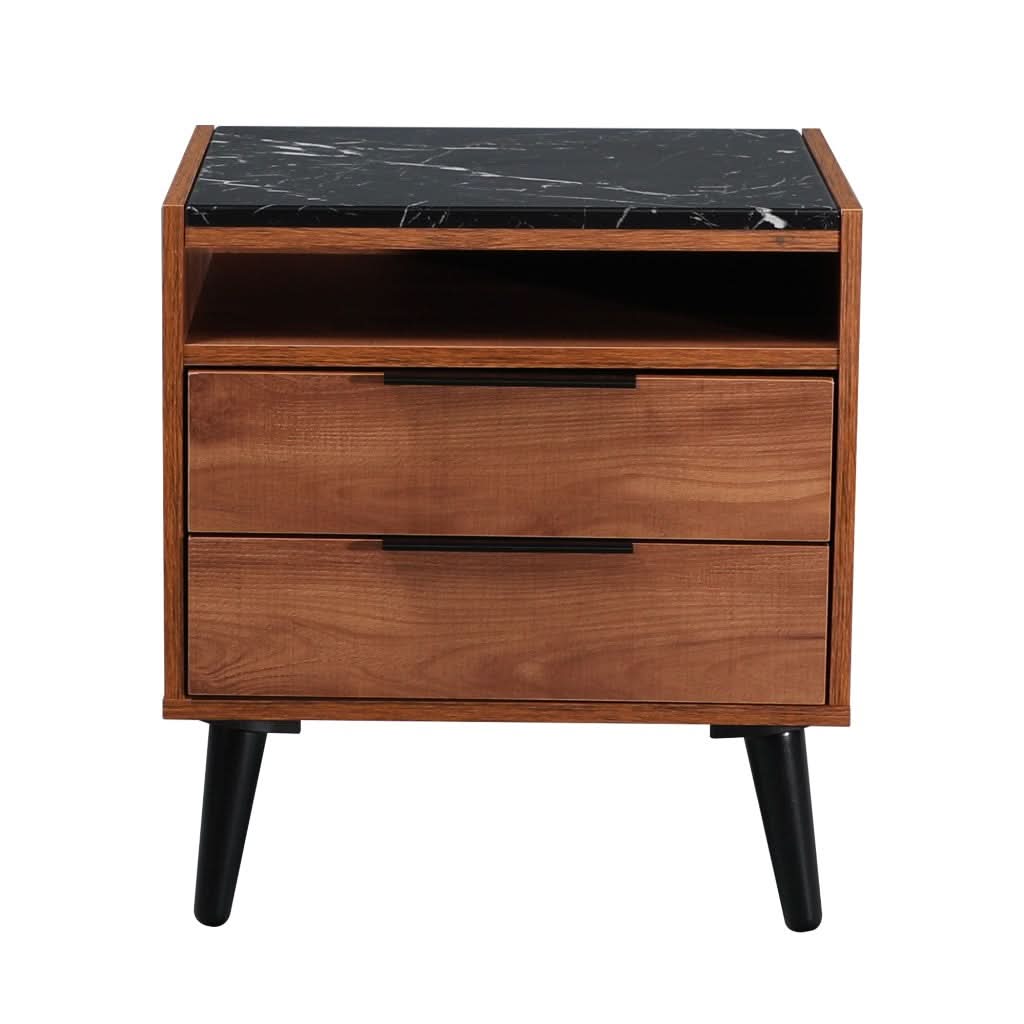 Thelo 2-Drawer Bedside Table in Riviera angle