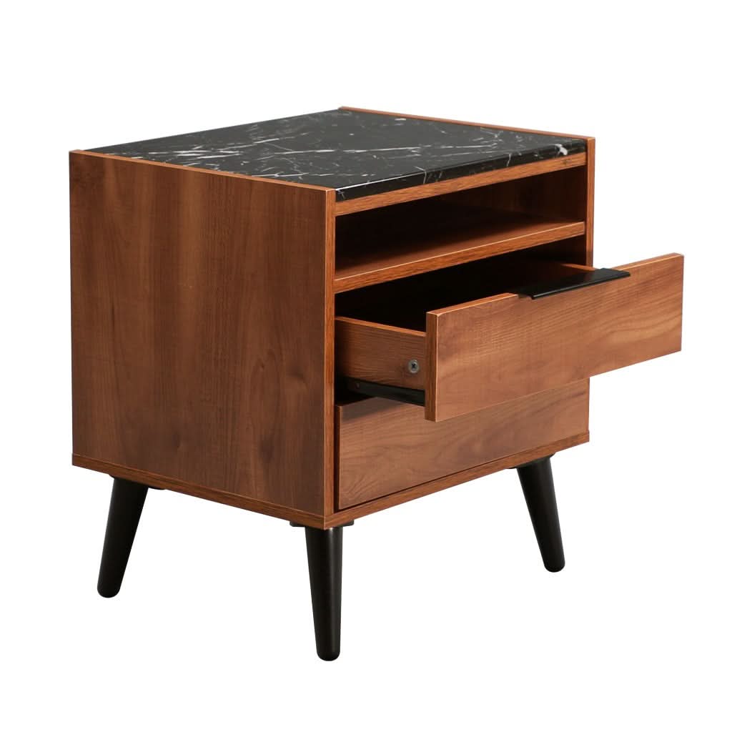 Thelo 2-Drawer Bedside Table in Riviera drawers