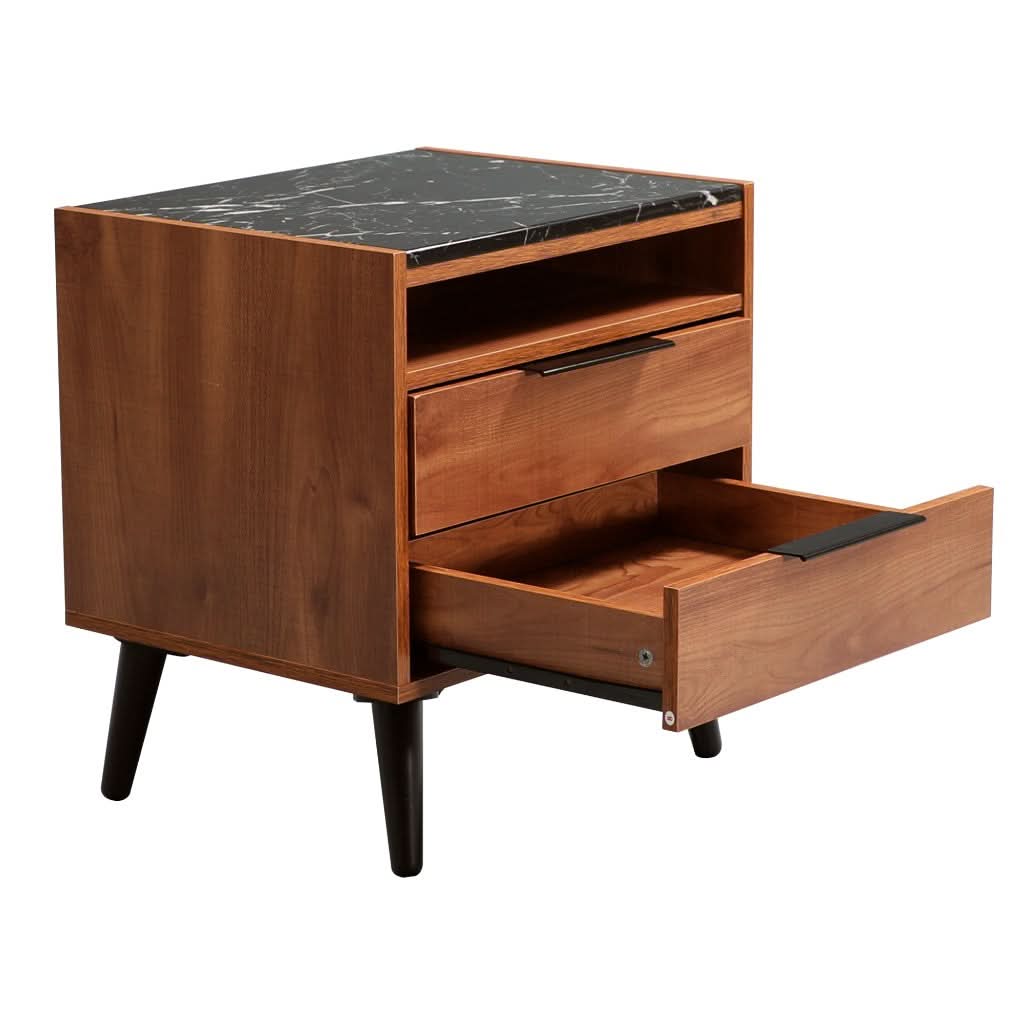 Thelo 2-Drawer Bedside Table in Riviera detail