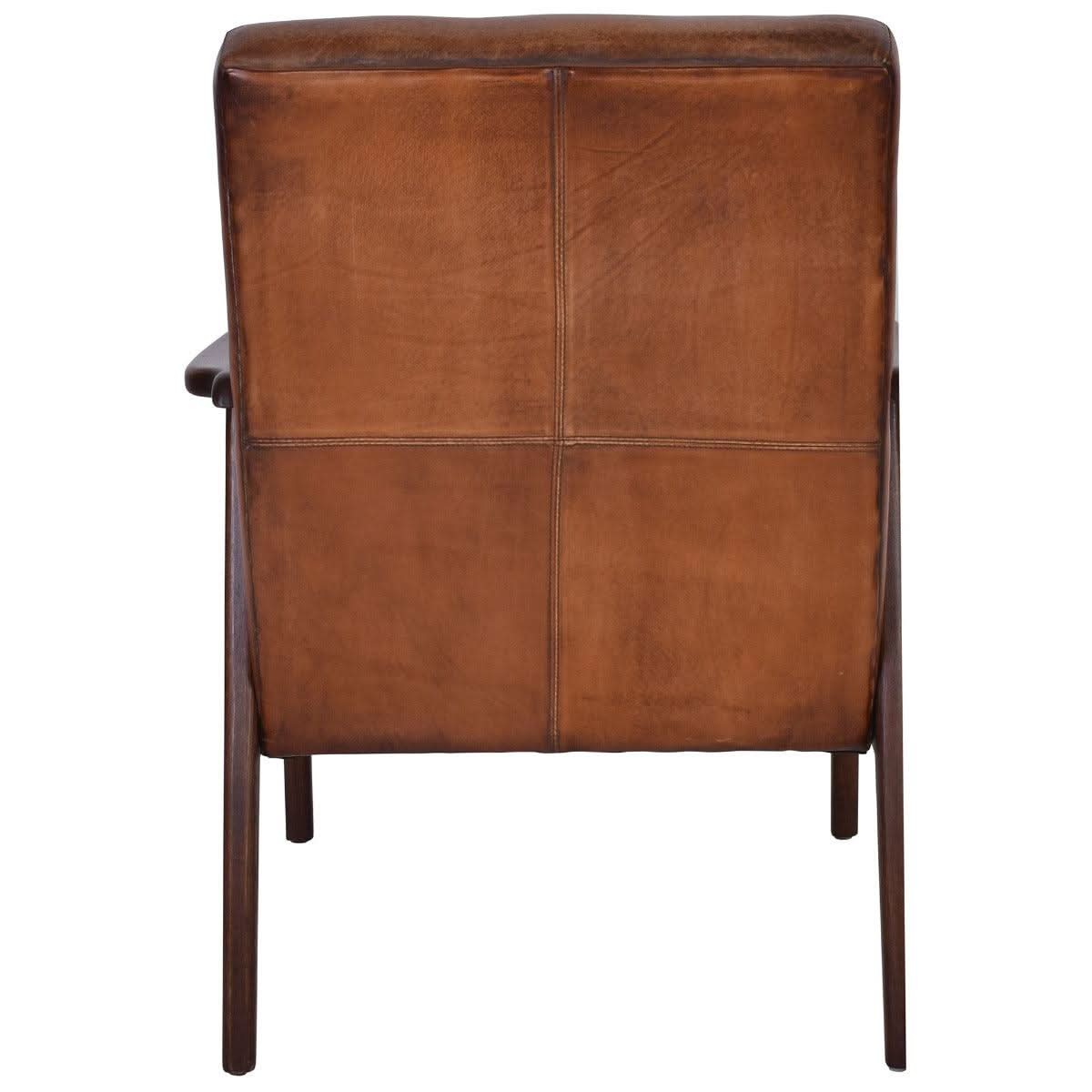 THEODORE VINTAGE LEATHER ARMCHAIR IN TOFFEE - MyChocolateWood