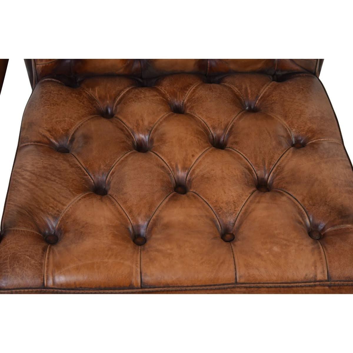 THEODORE VINTAGE LEATHER ARMCHAIR IN TOFFEE - MyChocolateWood