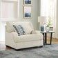 TIANA 1-SEATER LARGE ARMCHAIR CHENILLE POLYESTER WHITE /GREY MIX - MyChocolateWood