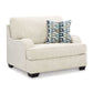 TIANA 1-SEATER LARGE ARMCHAIR CHENILLE POLYESTER WHITE /GREY MIX - MyChocolateWood