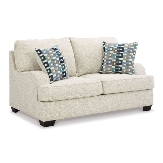 TIANA 2-SEATER SOFA CHENILLE POLYESTER WHITE /GREY MIX - MyChocolateWood