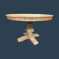 Tivoli Round Dining Table in Recycled Elm, 140cm - Chocolate Wood