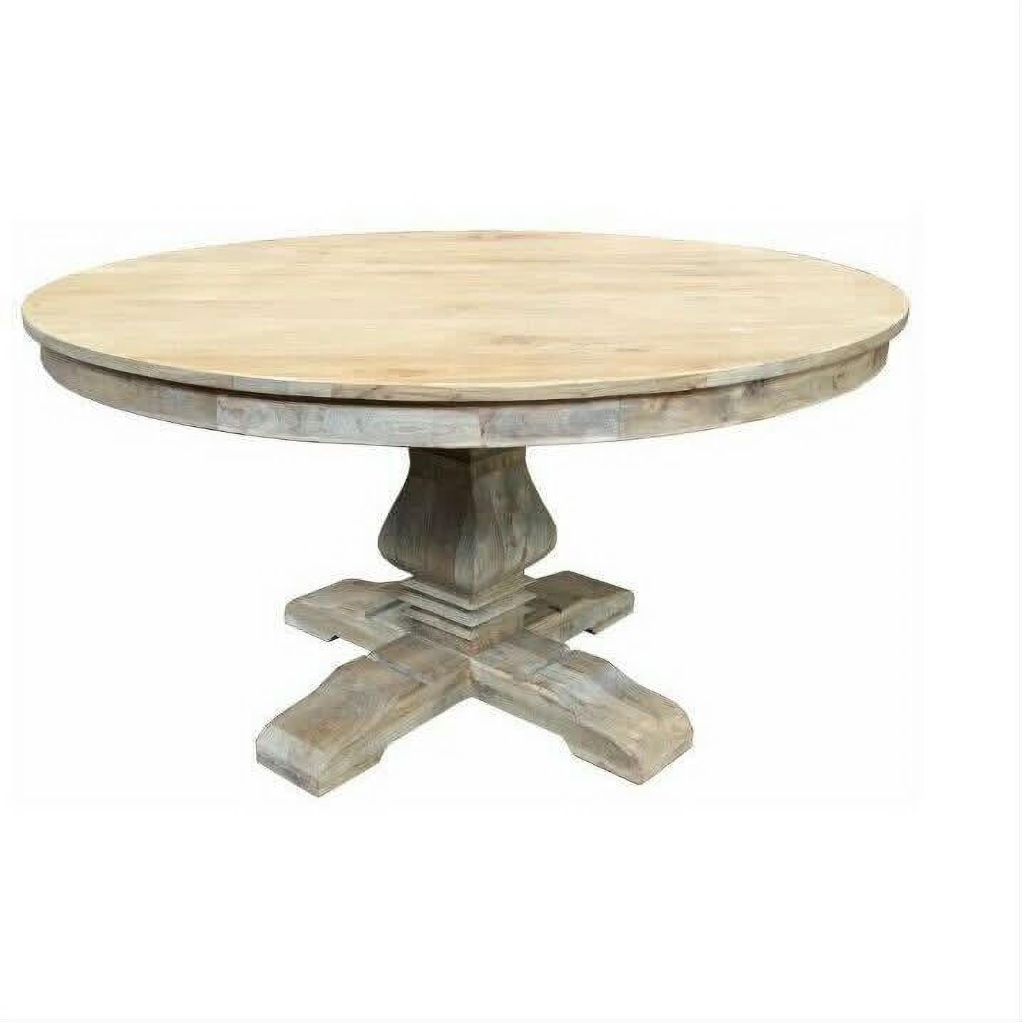 Tivoli Round Dining Table in Recycled Elm, 140cm - Chocolate Wood