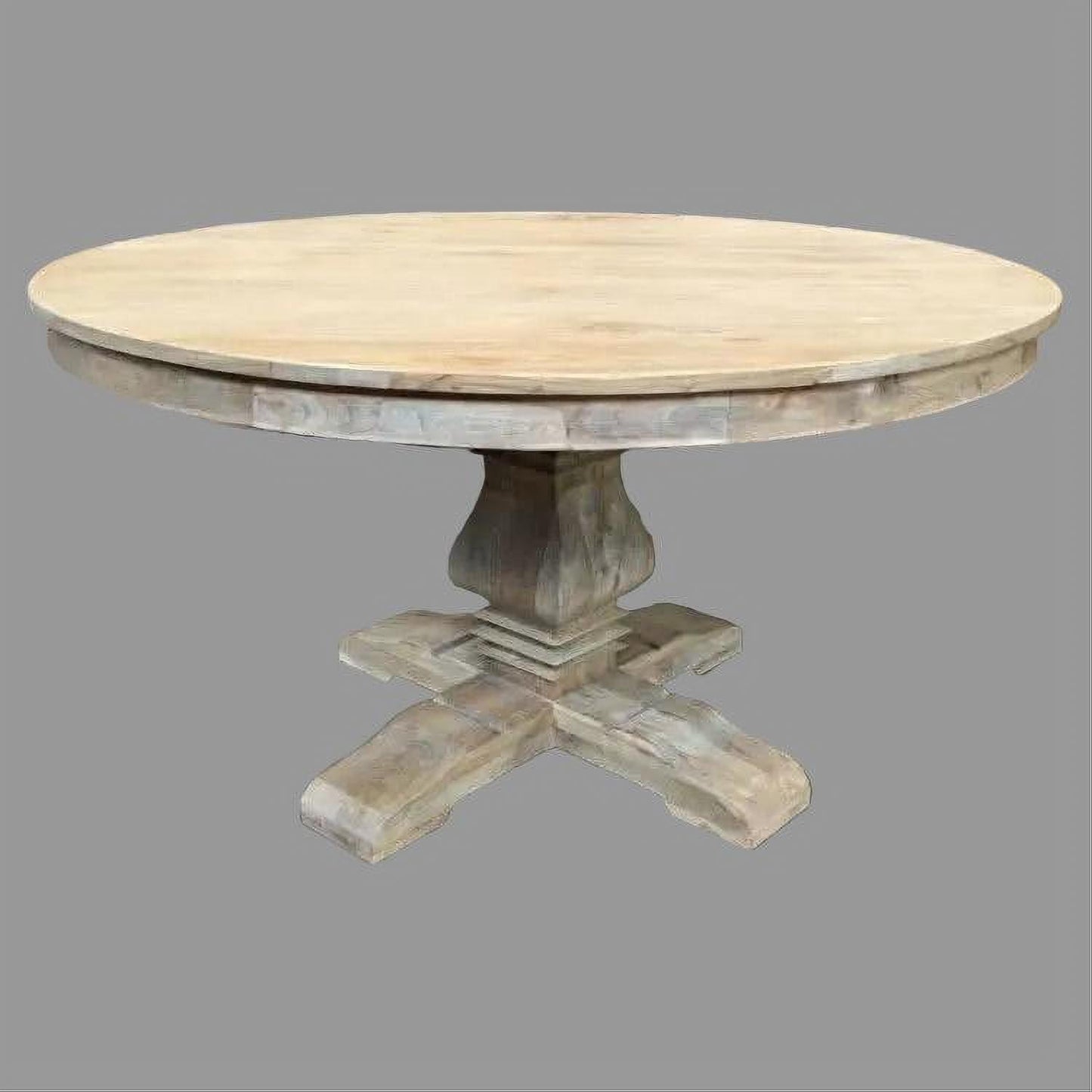 Tivoli Round Dining Table in Recycled Elm, 140cm - Chocolate Wood