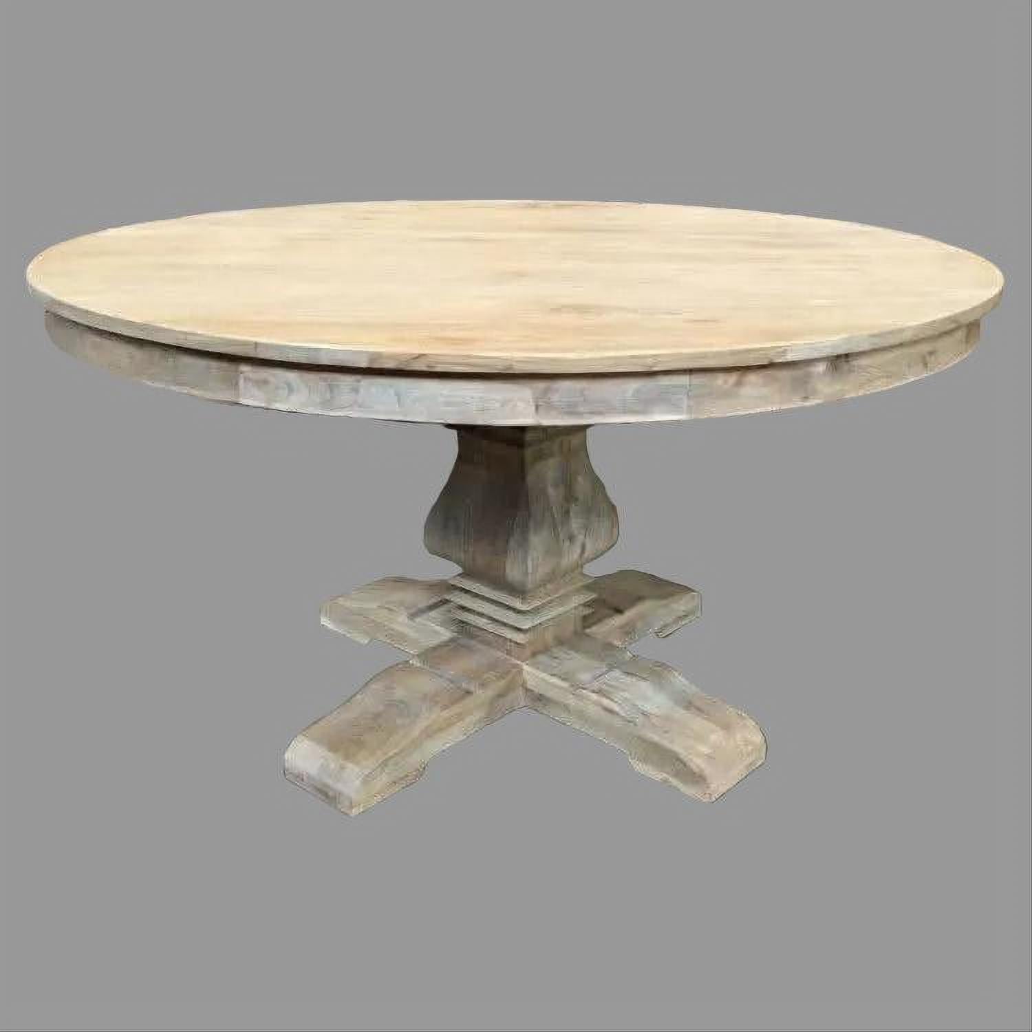 Tivoli Round Dining Table in Recycled Elm, 140cm - Chocolate Wood