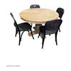 Tivoli Round Dining Table + 4 Bermuda Dining Chairs in Black, 120cm - Chocolate Wood