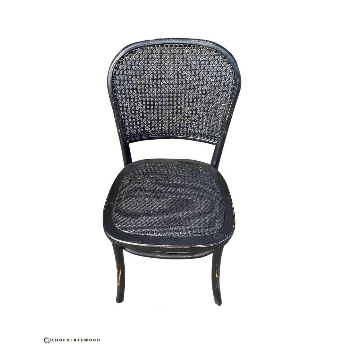 TIVOLI ROUND DINING TABLE 120CM DIAMETER +4 BERMUDA DINING CHAIRS IN BLACK - MyChocolateWood
