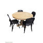 TIVOLI ROUND DINING TABLE 140CM DIAMETER +4 BERMUDA DINING CHAIRS IN BLACK - MyChocolateWood