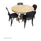 Tivoli Round Dining Table + 4 Bermuda Dining Chairs in Black, 140cm - Chocolate Wood