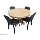 Tivoli Round Dining Table + 4 Bermuda Dining Chairs in Black, 140cm - Chocolate Wood