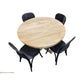 TIVOLI ROUND DINING TABLE 140CM DIAMETER +4 BERMUDA DINING CHAIRS IN BLACK - MyChocolateWood