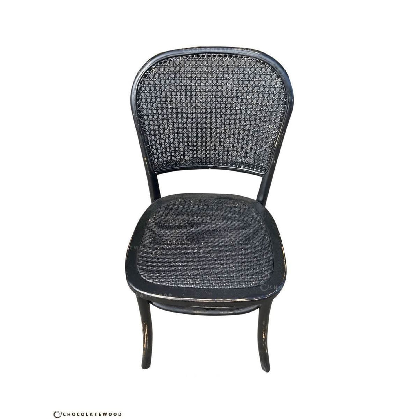 Tivoli Round Dining Table + 4 Bermuda Dining Chairs in Black, 140cm - Chocolate Wood