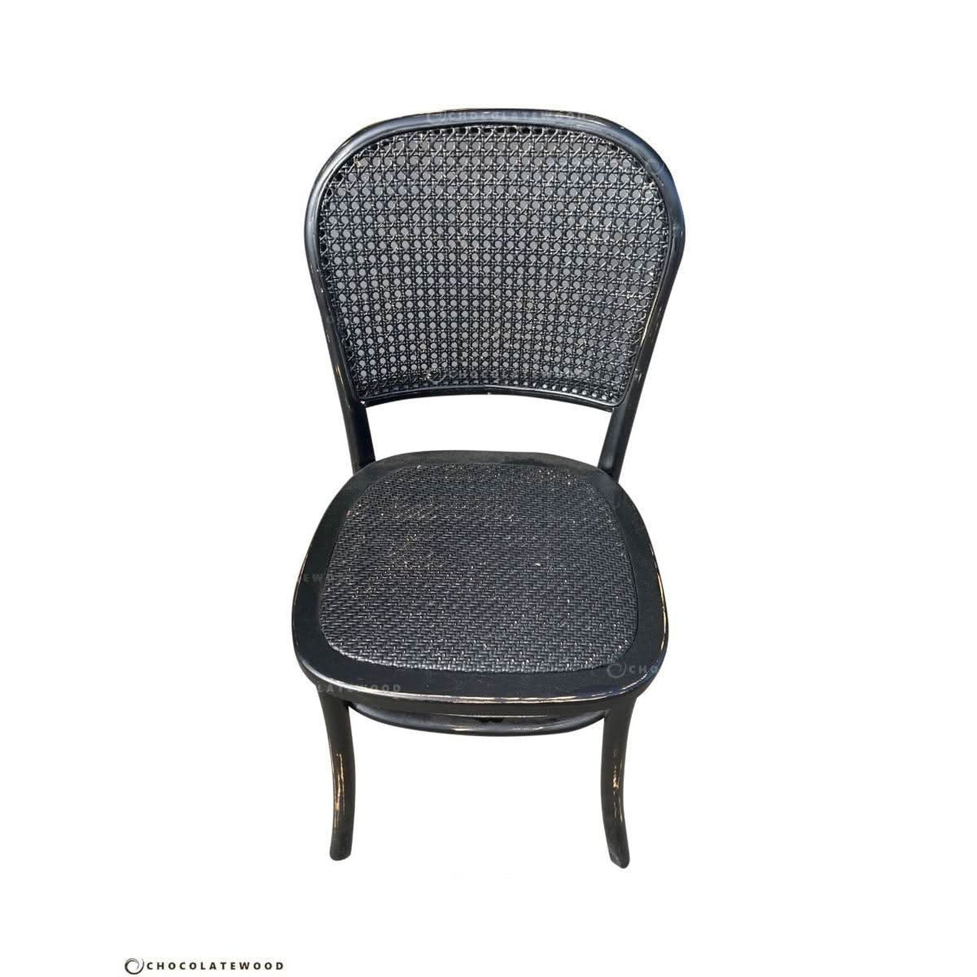 Tivoli Round Dining Table + 4 Bermuda Dining Chairs in Black, 140cm - Chocolate Wood