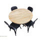 Tivoli Round Dining Table + 4 Bermuda Dining Chairs in Black, 150cm - Chocolate Wood