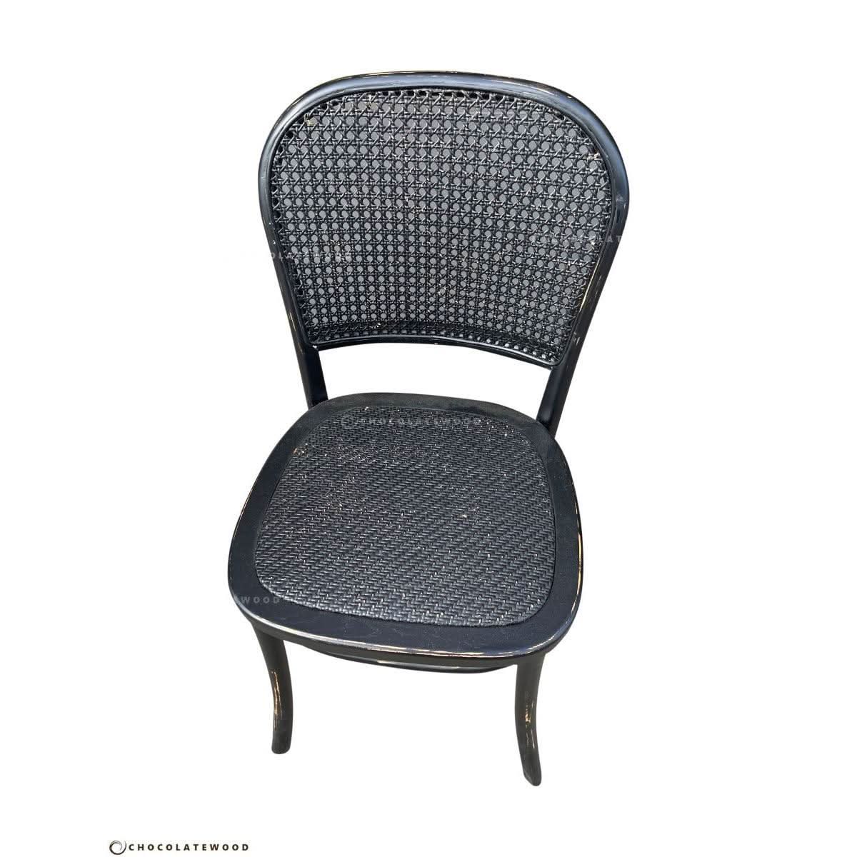 TIVOLI ROUND DINING TABLE 150CM DIAMETER +4 BERMUDA DINING CHAIRS IN BLACK - MyChocolateWood