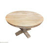 Tivoli Round Dining Table in Recycled Elm, 120cm - Chocolate Wood