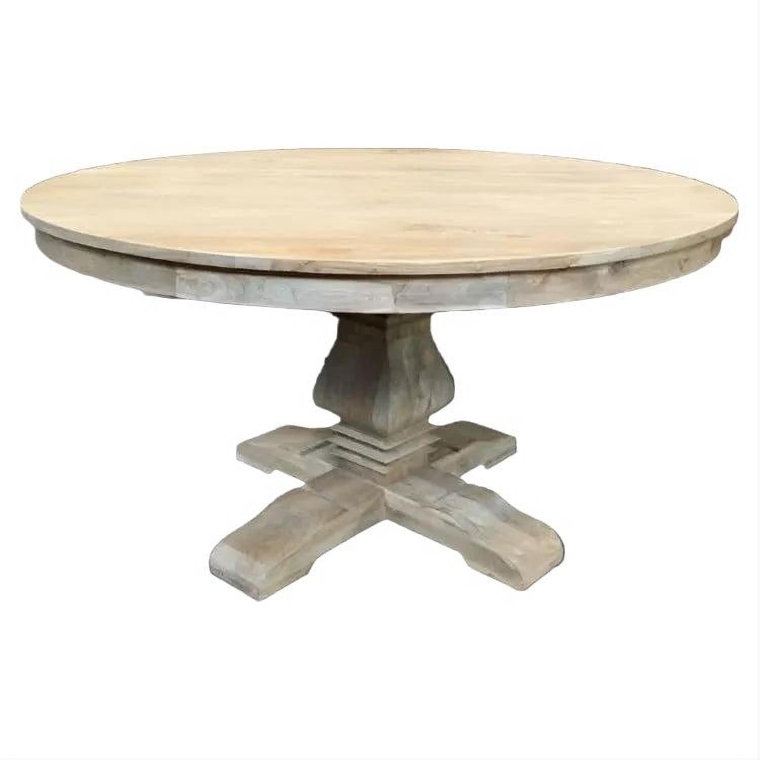 Tivoli Round Dining Table in Recycled Elm, 150cm - Chocolate Wood