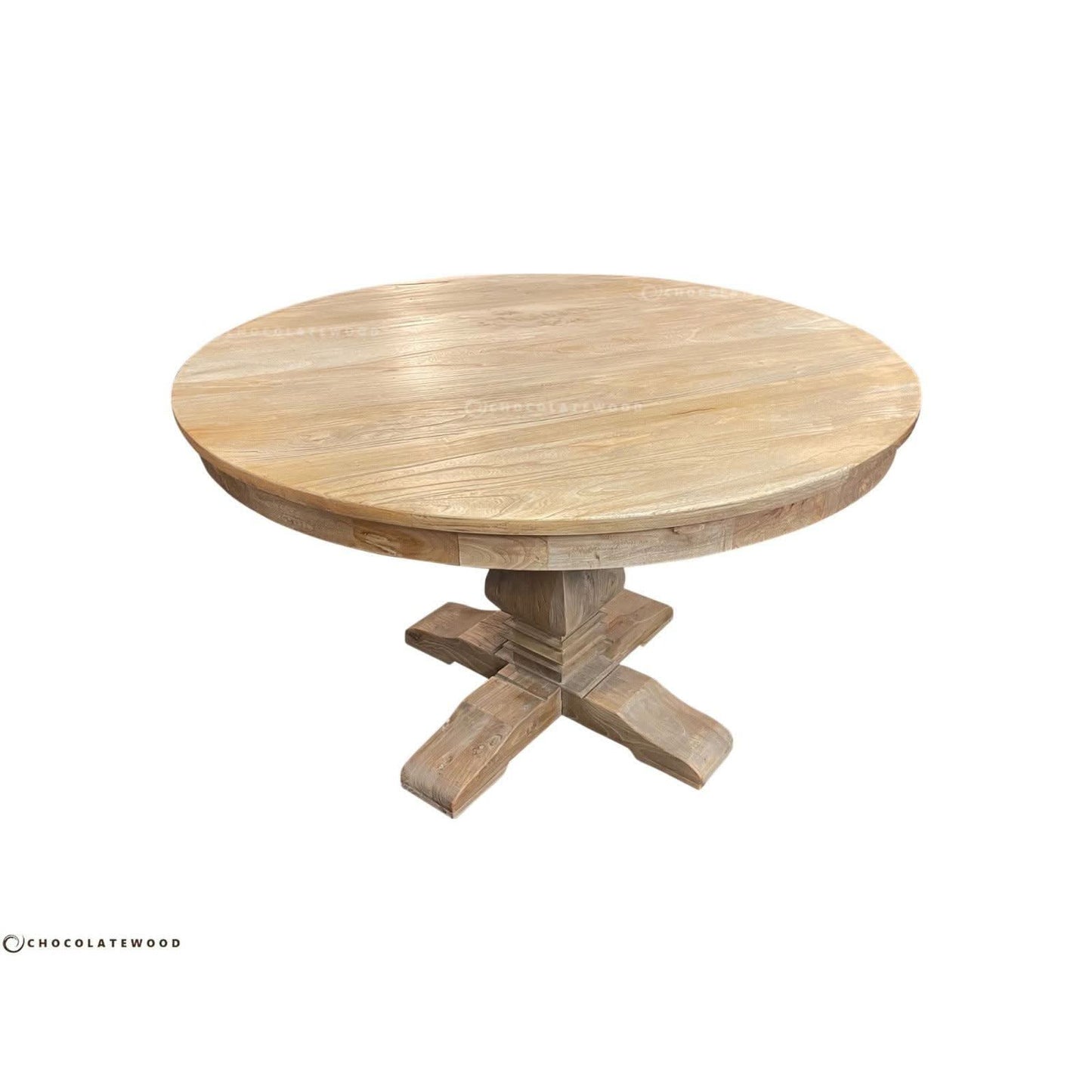 TIVOLI ROUND DINING TABLE IN RECYCLED ELM 150CM DIAMETER - MyChocolateWood
