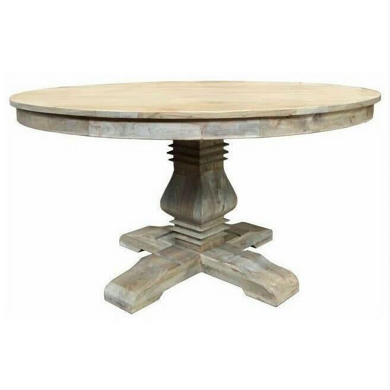 Tivoli Round Dining Table in Recycled Elm, 150cm - Chocolate Wood
