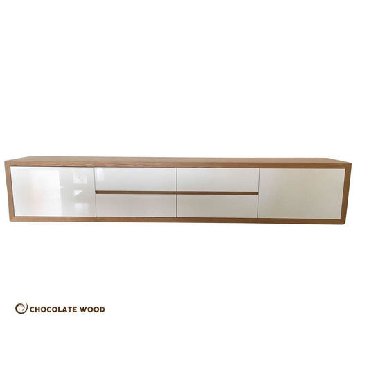 TOMAS AMERICAN OAK WALL MOUNTED TV/ENTERTAINMENT UNIT - MyChocolateWood