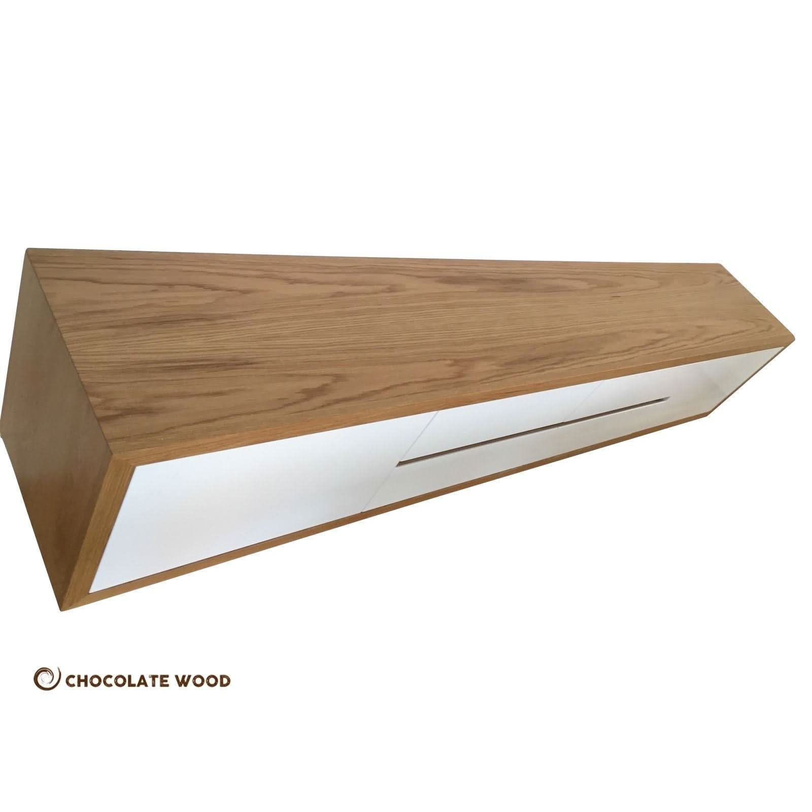 TOMAS AMERICAN OAK WALL MOUNTED TV/ENTERTAINMENT UNIT - MyChocolateWood