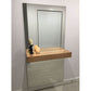 TOMSEN WALL MIRROR WITH SHELF/DRAWER TASSI OAK HARDWOOD TIMBER FRAME - MyChocolateWood