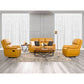 TORELLI GENUINE LEATHER 3-SEATER RECLINER  +2 SINGLE RECLINER ARMCHAIRS  LOUNGE SUITE MUSTARD - MyChocolateWood
