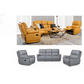 TORELLI GENUINE LEATHER 3-SEATER RECLINER  +2 SINGLE RECLINER ARMCHAIRS  LOUNGE SUITE STONE - MyChocolateWood