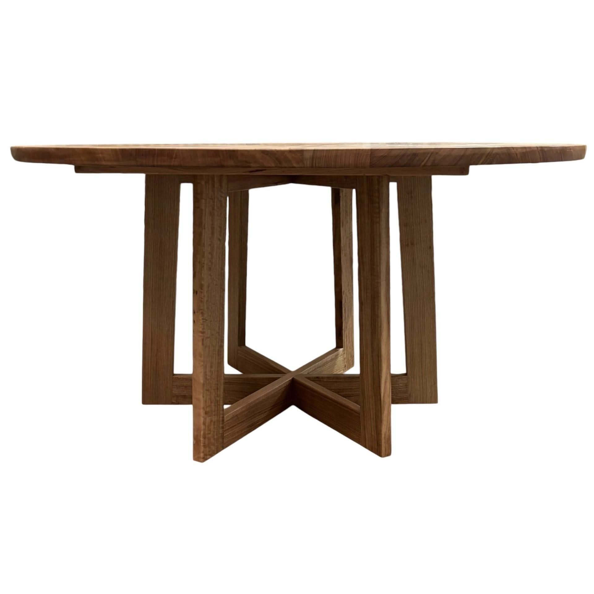 TORRENT ROUND DINING TABLE IN SOLID TASSIE OAK 180CM - CUSTOM MADE - MyChocolateWood
