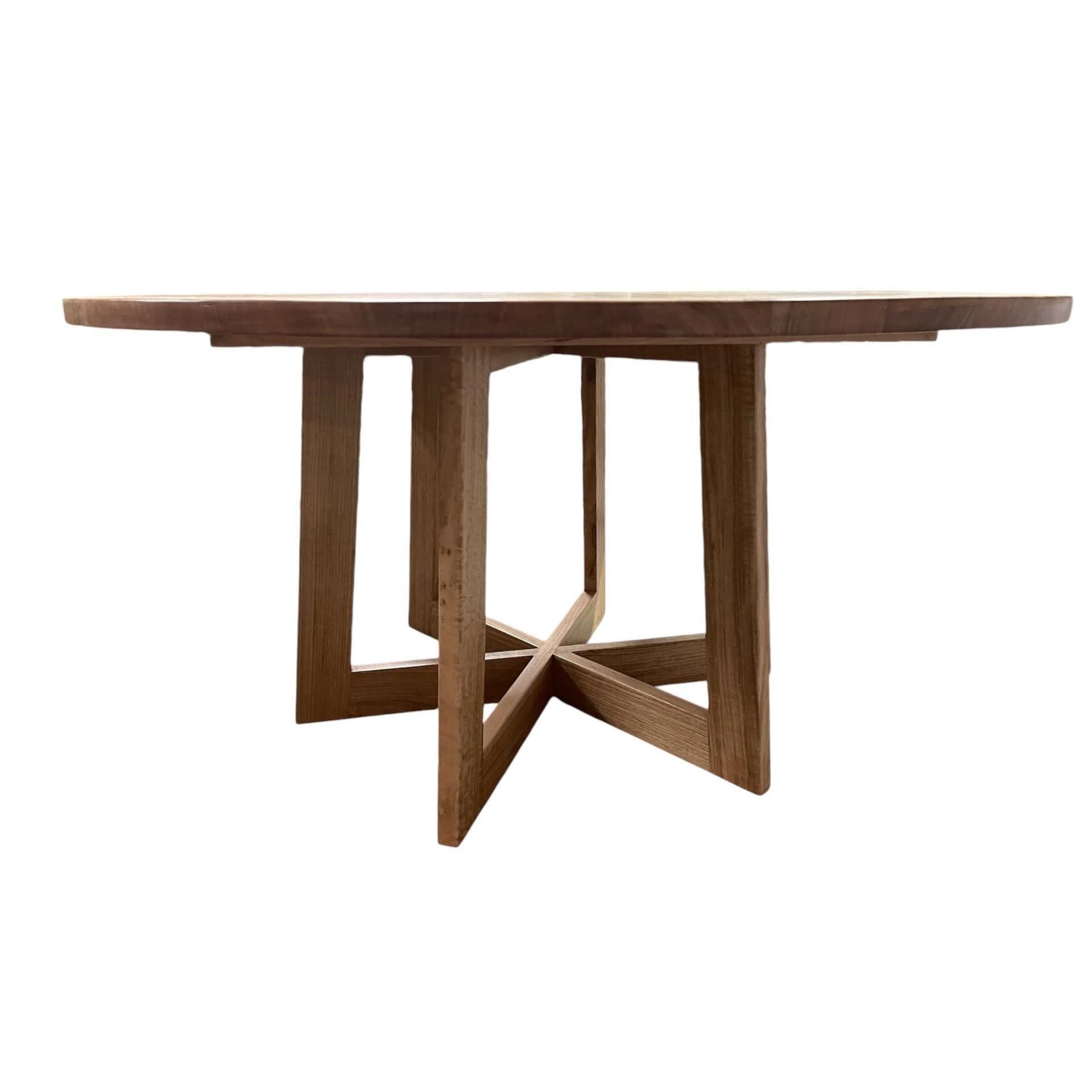 TORRENT ROUND DINING TABLE IN SOLID TASSIE OAK 180CM - CUSTOM MADE - MyChocolateWood