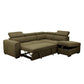 Traynor Fabric 2-Seater Sofa Bed with Right Hand Chaise in Green angle