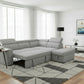 TRAYNOR FABRIC 2-SEATER W/SOFA BED & RHF CHAISE GREY - MyChocolateWood