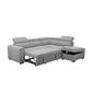TRAYNOR FABRIC 2-SEATER W/SOFA BED & RHF CHAISE GREY - MyChocolateWood