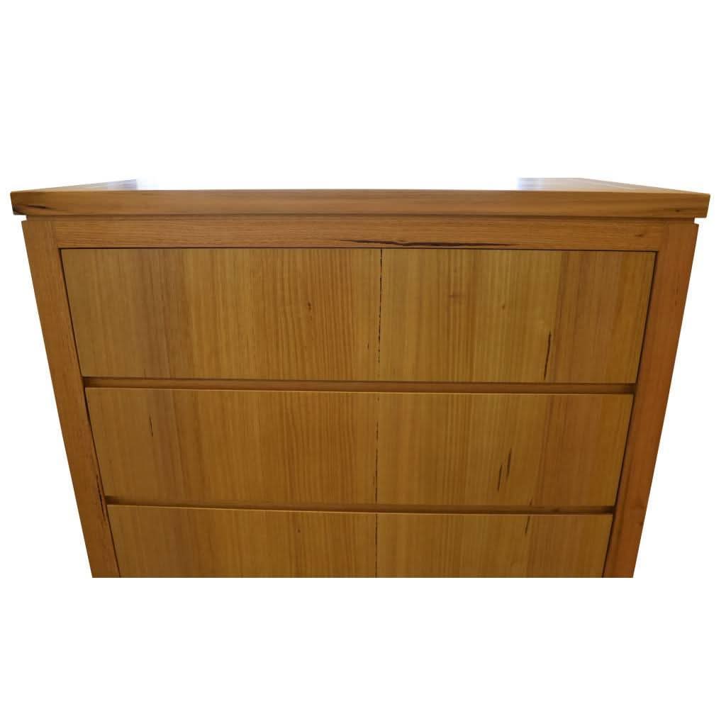 VALANCE MESSMATE TALLBOY/5 DRAWER CHEST OF DRAWERS IN CLEAR LACQUER - MyChocolateWood