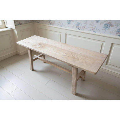 VALENCIA FARMHOUSE RUSTIC BENCH IN RECYCLED ELM FULL LENGTH 120CM - MyChocolateWood