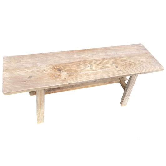 VALENCIA FARMHOUSE RUSTIC BENCH IN RECYCLED ELM FULL LENGTH 120CM - MyChocolateWood