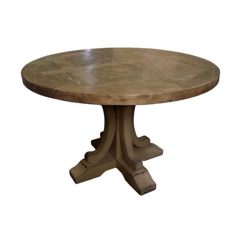 VALENTINA RECLAIMED ELM WOOD ROUND DINING TABLE 120CM- ALL NATURAL - MyChocolateWood